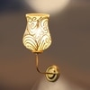 Devansh Metal Electric Wall Light in Gold Colour with Multicolor Shade Count of 1 Light