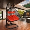 Zermatt Wicker Swing In Brown & Black Colour
