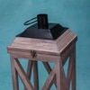 Ireka Homes Selena Wooden Lantern with Glass and Candle – Home Decor (Pack of 1)