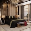 Stoa Paris Satin Bedsheet for Double Bed (228 Cm x 254 cm) with 2 Pillow Covers heet for Black Black