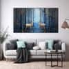 The Castle Decor Golden Deer Wall Art Framed Painting 27x48 Inch (Style 2)