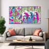 The Castle Decor Madhubani Art Wall Painting Wooden Framed Digital Painting 27x48 Inch