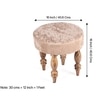 Bestone Sheesham Wood Accent 2+1+1 Seater Bench Set With 2 Stools In Beige Sparkle Velvet
