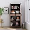 Hexa Engineered Wood Bookshelf Multipurpose Storage Rack in Giant Wood and Frosty White Colour