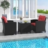 Carry Bird Wicker Patio Furniture Outdoor Balcony Chairs In Black And Red Colour