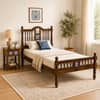 Nilaya Sheesham Wood Single Size Non Storage Bed in Provincial Teak Finish