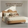 Solara Wave Luxe King Size Bed in velvet With Oak wood Frame & Hydraulic Storage