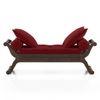 Saachi Diwan in Mango Walnut Finish with Red Colour Fabric