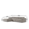 Sophisticated Wood Right Aligned 3-Seater With Upholstery Non Storage Sofa In Grey Colour