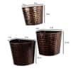 Hammered Wall Planter Set Of 3 In Copper And Black Colour