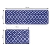 Luxe Home Quatrefoil Design Combo Kitchen Runner Mat- Blue (116x36 & 58x36 cm PC-2)