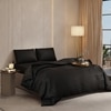 Stoa Paris Sateen Quilted King Size Bed Cover with 2 Pillow Covers (100 x 108) lted King Midnight Black