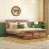 Fidora Solid Wood King Size Non Storage Bed In Teak Finish