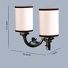 Devansh Metal Electric Wall Light in Antique Gold Colour with White & Black Shade Count of 2 Lights