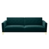Calisa 3 Seater Velvet Sofa Cum Bed in Teal Blue colour