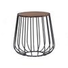 Scandinavian Gabbia Round Side Table Brown Matte Finish