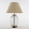 Secret Glass and Metal Table Lamp With Off White Linen Shade