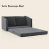 Kobi 2 Seater Fold Out Sofa Cum Bed in Charcoal Haze Colour with topper