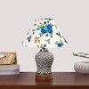 Devansh Conical Multi Cotton Shade Lamp With Wood & Mosaic Glass Base For Decoration/Office/Home/Gifting/Study For Decoration/Office/Home/Gifting/Study -(10X10X14.5) Inches -A