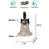 Devansh Solid Wood Electric Wall Light in Brown Colour with Transparent Shade Count of 1 Light