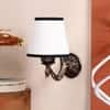 Devansh Metal Electric Wall Light in Antique Gold Colour with White & Black Shade Count of 1 Light