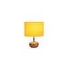 Kehlani Yellow cotton & solid wood table lamp
