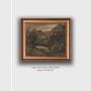 Artistry Brown Grey Printed Antique Scenery Drawing Canvas Wall Prints Set of 1 Multicolor Matte