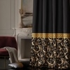 Stoa Paris Satin Curtain for Door, 70% Blackout Curtains, Set of 1, Versailles - Regal Slate with Back Lining