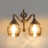 Devansh Metal Electric Wall Light in Antique gold Colour with Lavender Shade Count of 2 Lights