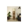 Spectre Wooden Floor Lamp with Brown Base and Jute Fabric Lampshade