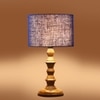Devansh Blue Jute Table Lamp With Wood Natural Base (7X7X15.5 Inches)-13