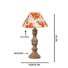 Devansh Multicolor Cotton Table Lamp With  Wood Natural Base (10X18 Inches)-39