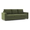 Apollo Compact High Back 3 Seater Fabric Sofa in Moss Green Colour