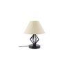Tylee Off White Fabric Shade Table Lamp with Black Iron Base