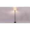April Off White Fabric Floor Lamp with Black Iron Base
