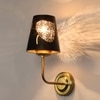 Devansh Metal Electric Wall Light in Gold Colour with Black Shade Count of 1 Light