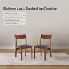 Augusta Solid Wood Dining Chair Set Of 2 In Dark Walnut Finish With Grey Fabric Colour