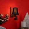 Devansh Wood Wall Mounted Lamp With Black Cotton Shade