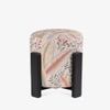 Tondo Solid Wood Pouf in Beige Colour