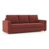 Apollo High Back 3 Seater Fabric Sofa in Dark Coral Colour