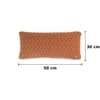 Criss Cross Medium Brown Cotton Knitted Decorative Cushion Cover 12 x 20 Inches