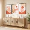 The Castle Decor Boho Abstract Botanical Wall Art Set of 3 Design 11 11x17 Inch