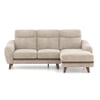Ronan Right Aligned 3 Seater Sectional Fabric Sofa In Beige Colour