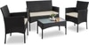 Carry Bird Wicker Patio Furniture Accessorie 4 Seater Sets In Black And Beige Colour