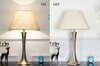 Tico Chrome Metal Table Lamp With Off White Linen Shade