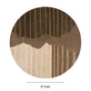 Handmade Round Wool Rug Modern Abstract Brown Beige 9 Feet Carpet