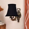 Devansh Gold Antique Wall Mounted Lamp With Black  Cotton Shade