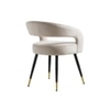 Bentlee Metal Accent Chair in Beige Colour