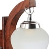 Devansh Solid Wood Electric Wall Light in Brown Colour with White Shade Count of 1 Light