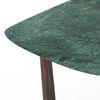 Adria Jade Green Marble 6 Seater Dining Table In Dark Sheesham Finish